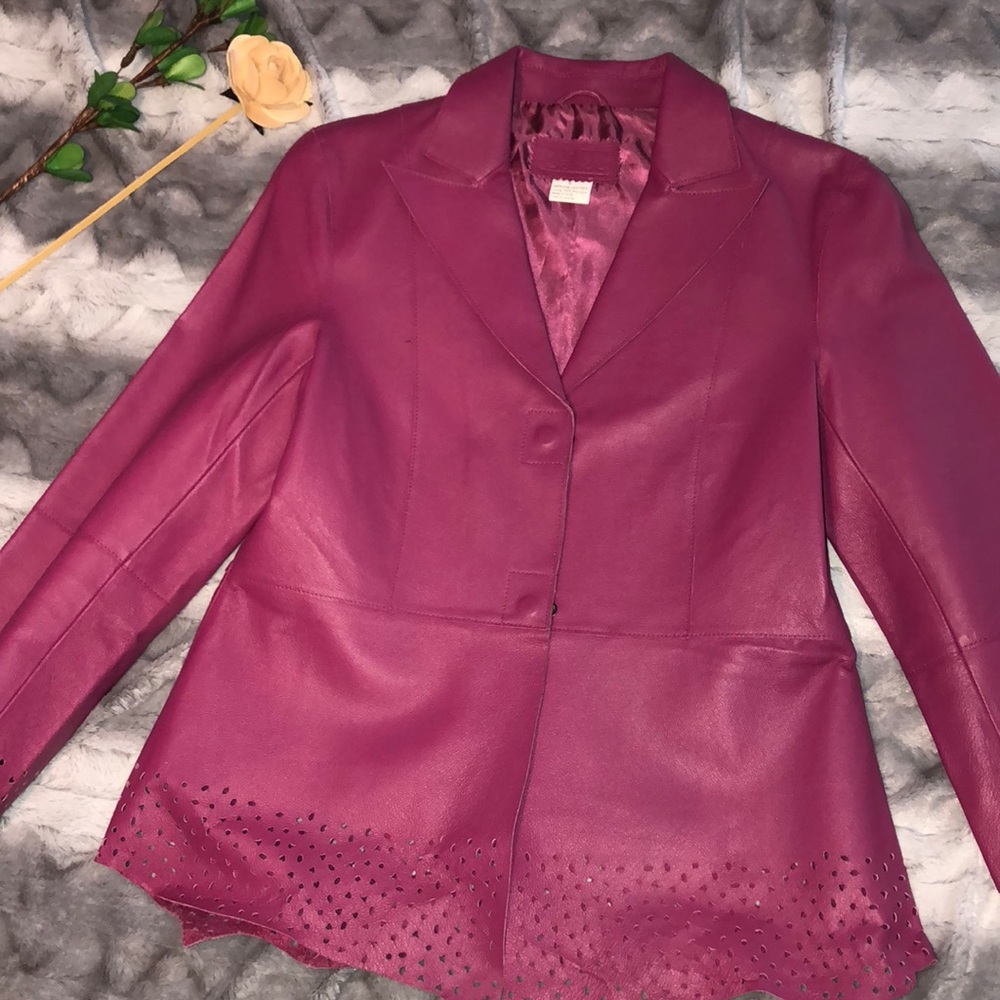 Gorgeous Fushia 💯 % Leather jacket